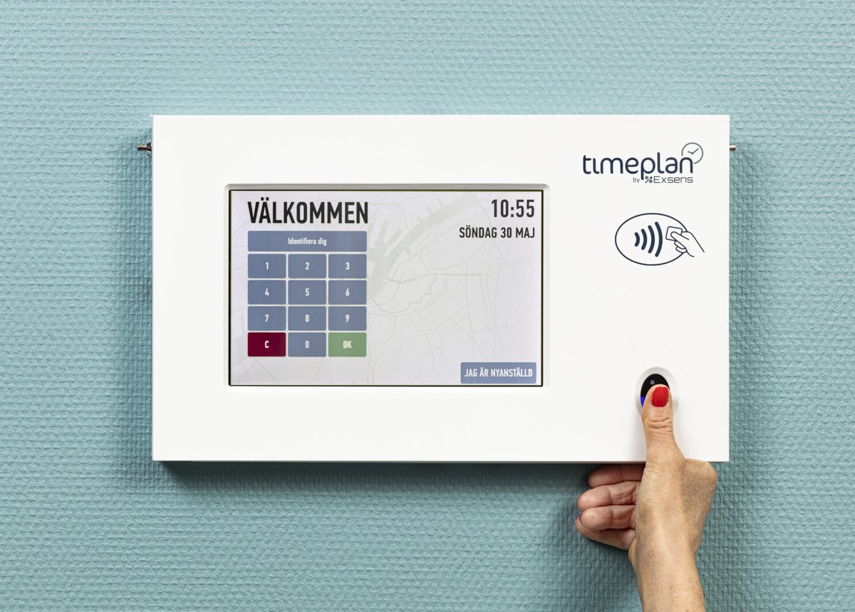 stämpelklocka fingeravtryck personalliggare