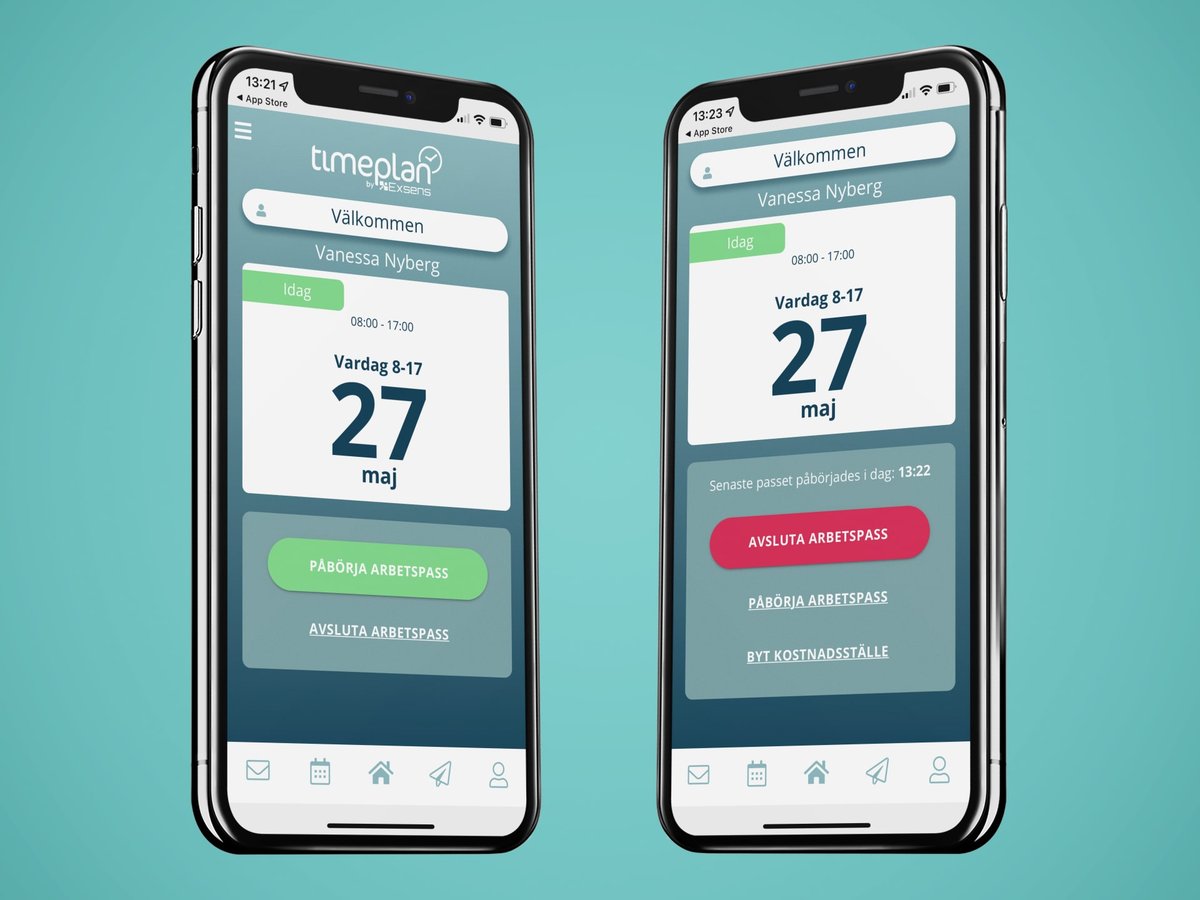 stämpelklocka i mobilen