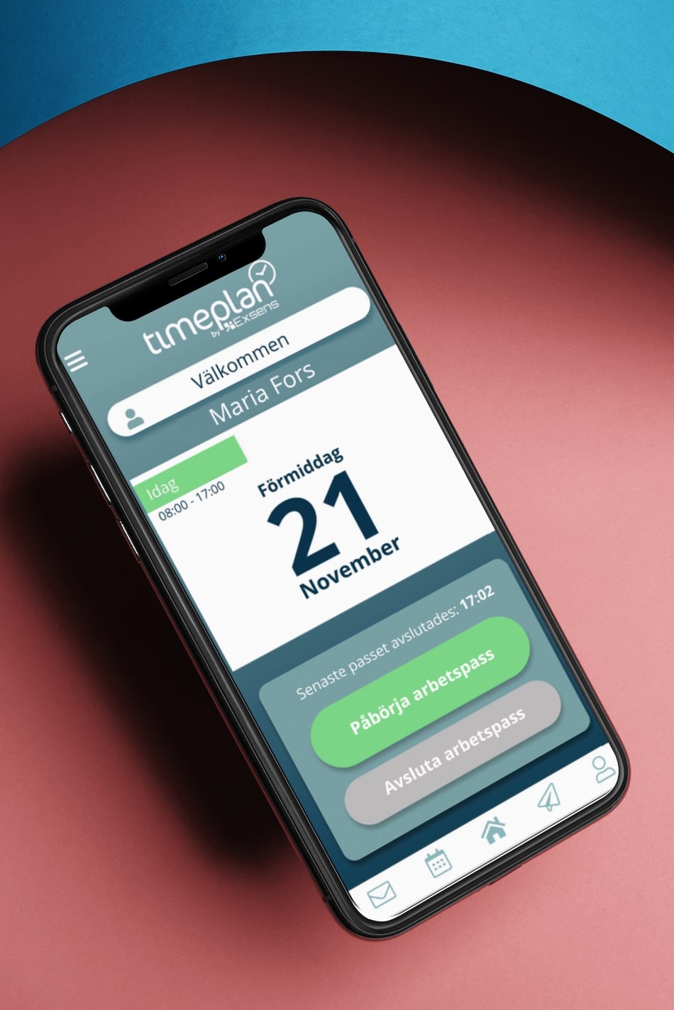 stämpelklocka i mobilen