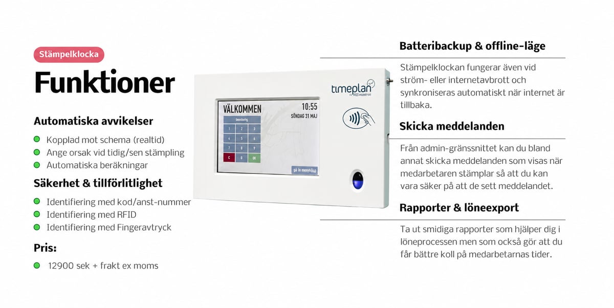 stämpelklocka med rfid och fingeravtryck